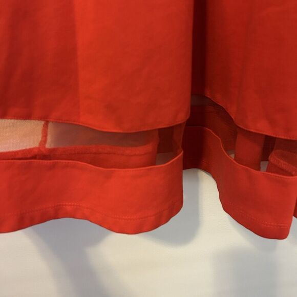 LuLu's Dress Womens M skater orange Fit And Flare Mesh Panel Sleeveless Party - Picture 4 of 14